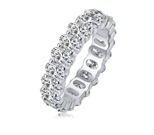 [vvjewelry] vv1121 egg-shaped 3*5 Moissanite 925 sterling silver ring & goddess ring