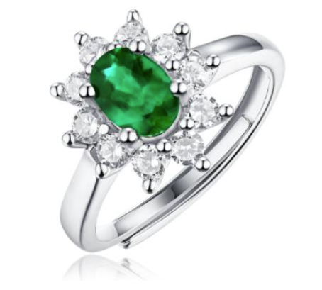 [vvjewelry] vv5903 emerald 925 sterling silver jewelry set