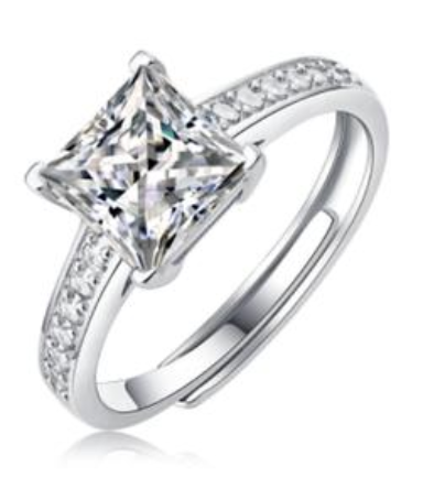 [vvjewelry] vv1136 Moissanite 925 sterling silver ring