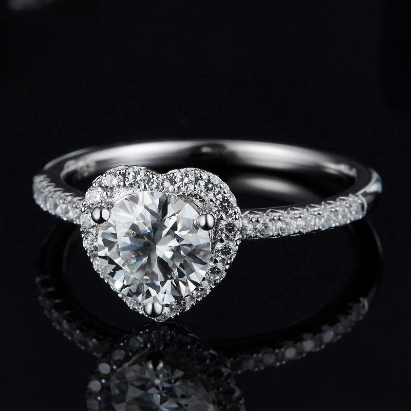 [vvjewelry] vv1104 Moissanite 925 sterling silver ring