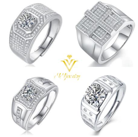 [vvjewelry] vv1137 Classic Man Moissanite diamond 925 sterling siver ring