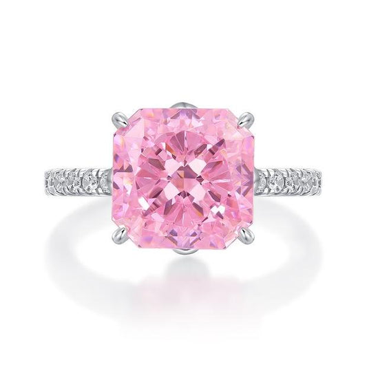[vvjewelry] vv1703 High-carbon diamond 925 sterling silver ring & Pink peach blossom ring
