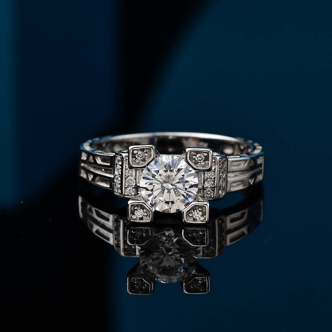 [vvjewelry] vv1109 Moissanite 925 sterling silver ring