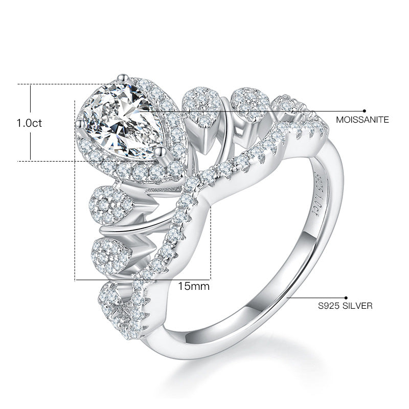 [vvjewelry] vv1107 Moissanite 925 sterling silver ring