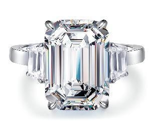 [vvjewelry] vv1717  10CT pagoda (Emerald cut) High-carbon 925 silver ring
