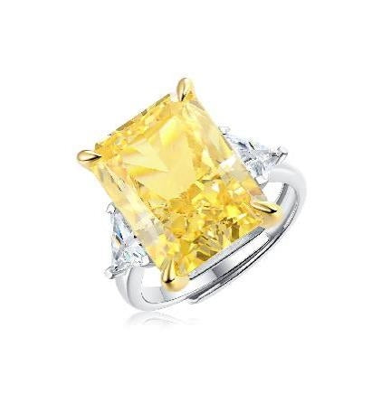 [vvjewelry] vv1705 Champagne Gold Yellow highcarbon diamond 925 sterling silver ring &  luminous yellow duchess ring