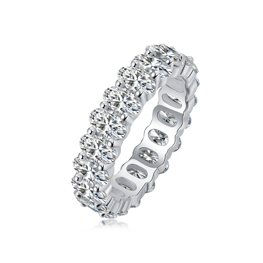 [vvjewelry] vv1002 egg-shaped 3*5 Moissanite 925 silver ring & goddess ring