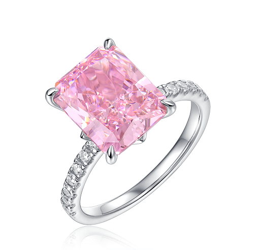 [vvjewelry] vv1708 Long octagon pink High-carbon 925 sterling silver ring & The daughter of Mulan ring